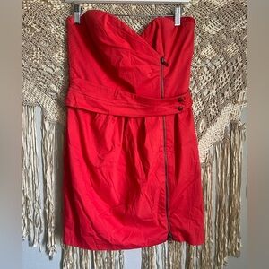 Cynthia Steffe Vibrant Red Strapless Dress